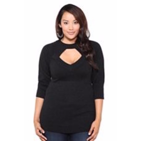 torrid Sweaters - NWT Torrid Black Molly Glitter Cutout Sweater Top